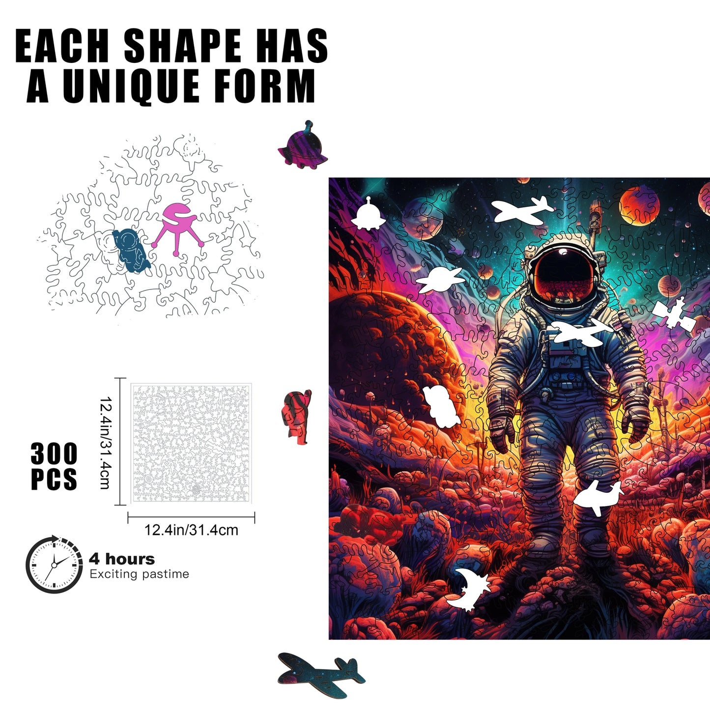 Galactic Groove 300 Piece Wooden Jigsaw Puzzle Trippy