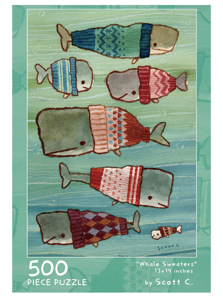 Whale Sweaters 500 Piece Jigsaw Puzzle Scott C