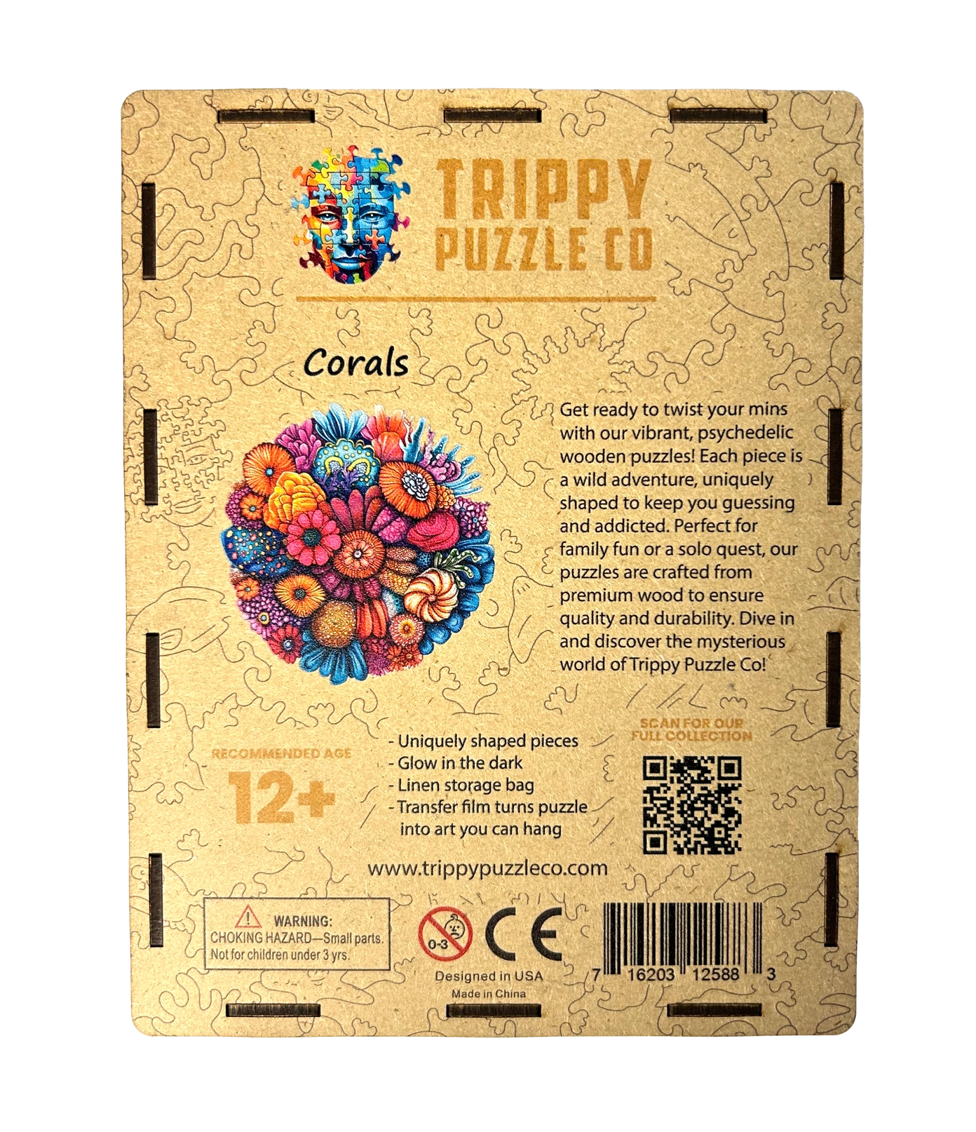 Corals 300 Piece Wooden Shaped Jigsaw Puzzle Trippy