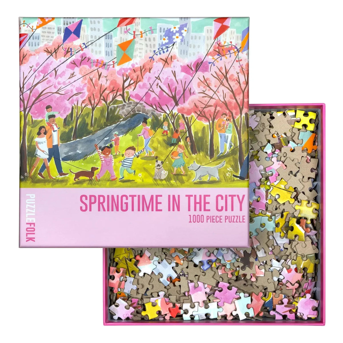 Springtime in the City 1000 Piece Jigsaw Puzzle PuzzleFolk