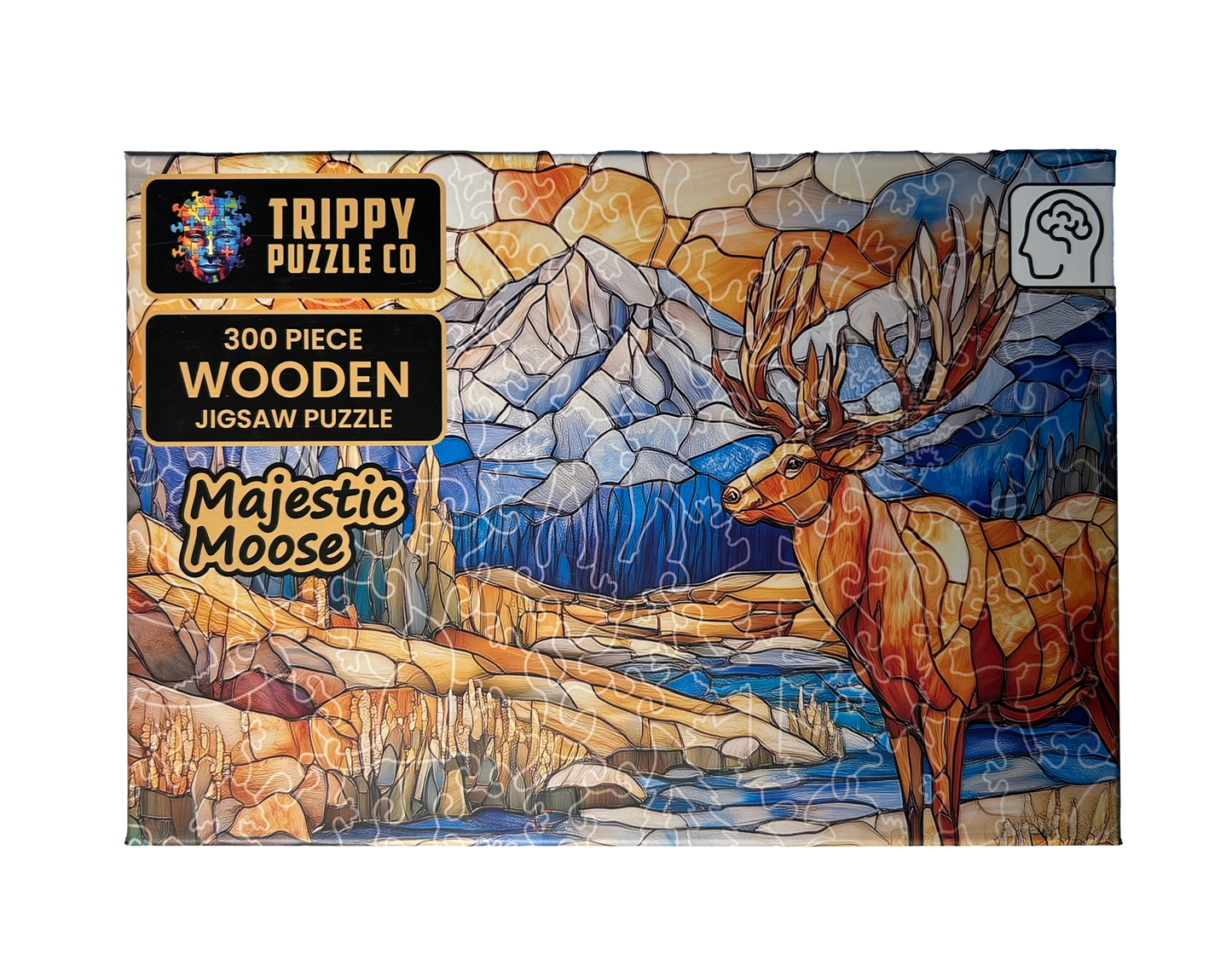 Majestic Moose 300 Piece Wooden Jigsaw Puzzle Trippy