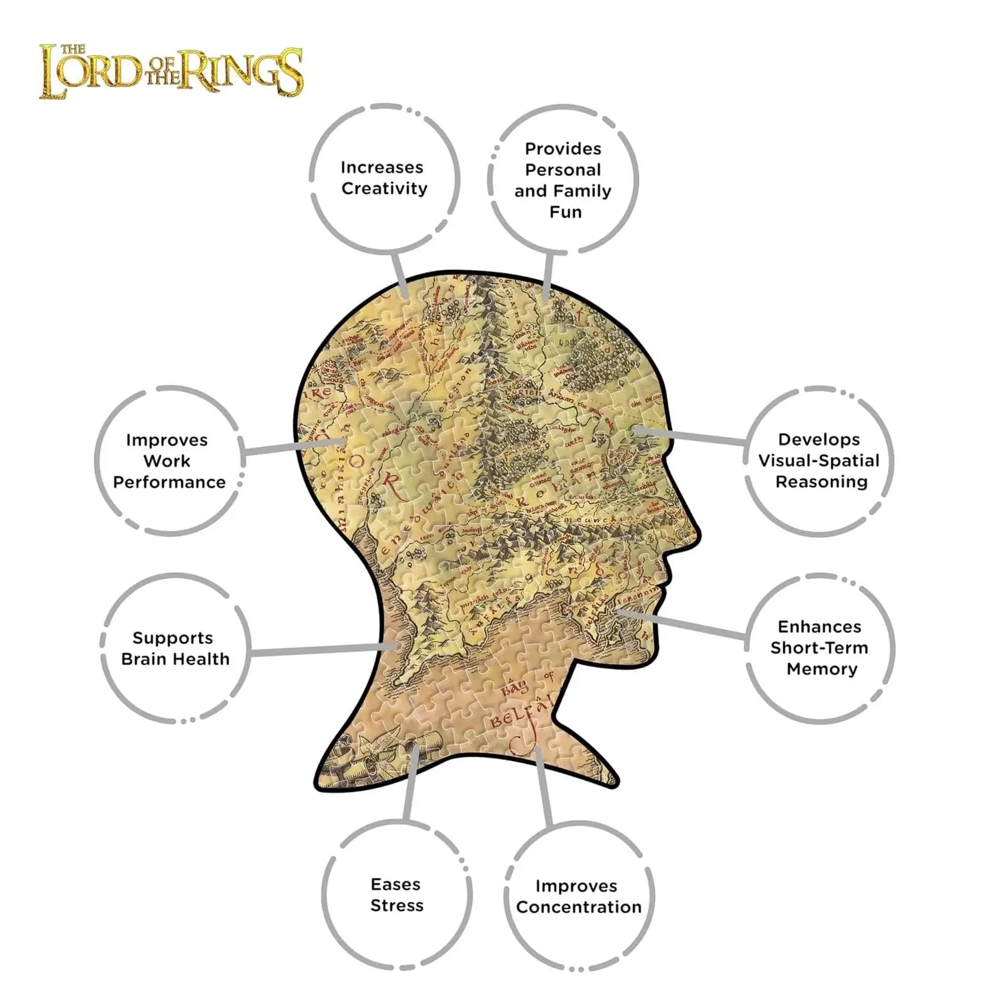 Lord of the Rings Map 1000 Piece Jigsaw Puzzle Aquarius