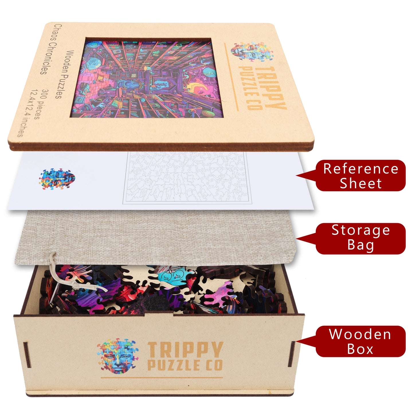 Chaos Chronicles 300 Piece Wooden Jigsaw Puzzle Trippy