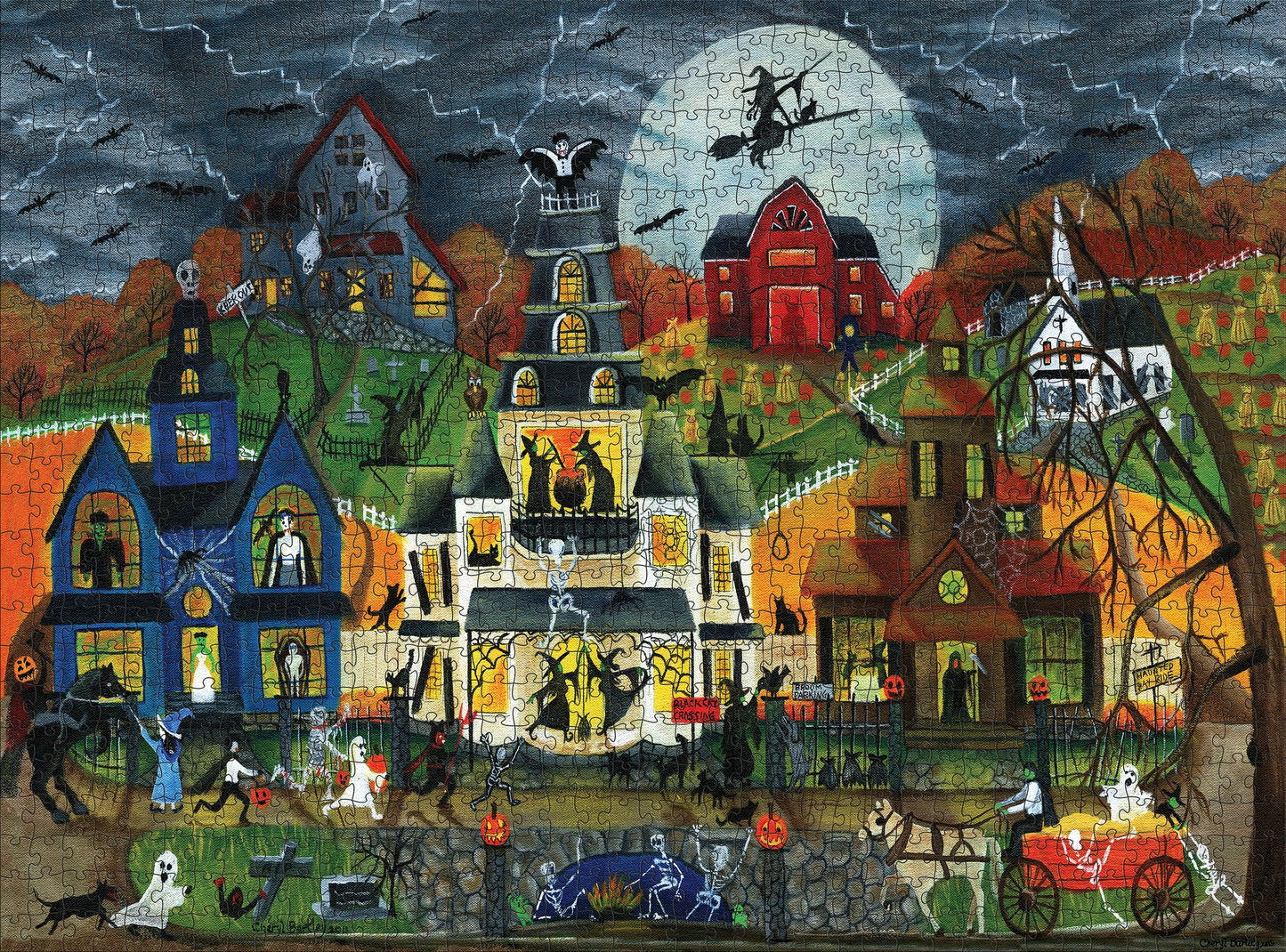 Spooky Street by Cheryl Bartley 1000 Piece Jigsaw Puzzle Pomegranate