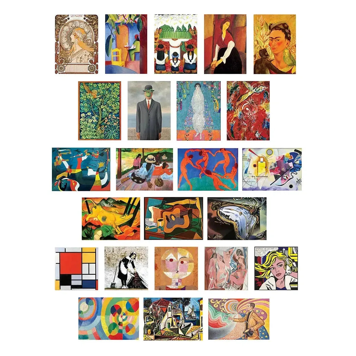 Modern Art Christmas Advent Calendar - 24 Set of 50 Piece Mini Jigsaw Puzzles Eurographics