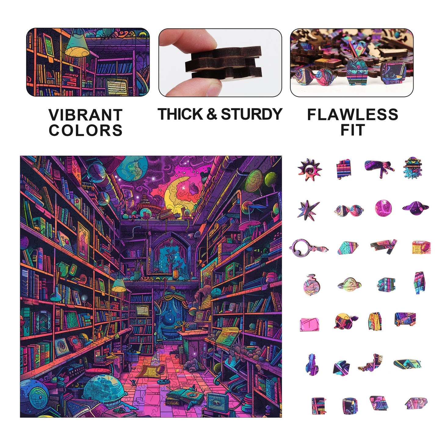 Chaos Chronicles 300 Piece Wooden Jigsaw Puzzle Trippy