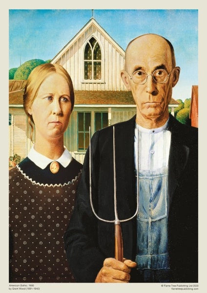 American Gothic by Grant Wood 1000 Piece Jigsaw Puzzle Flame Tree