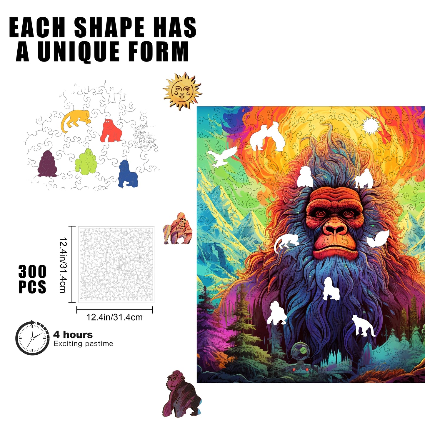 Yeti Yonder 300 Piece Wooden Jigsaw Puzzle Trippy