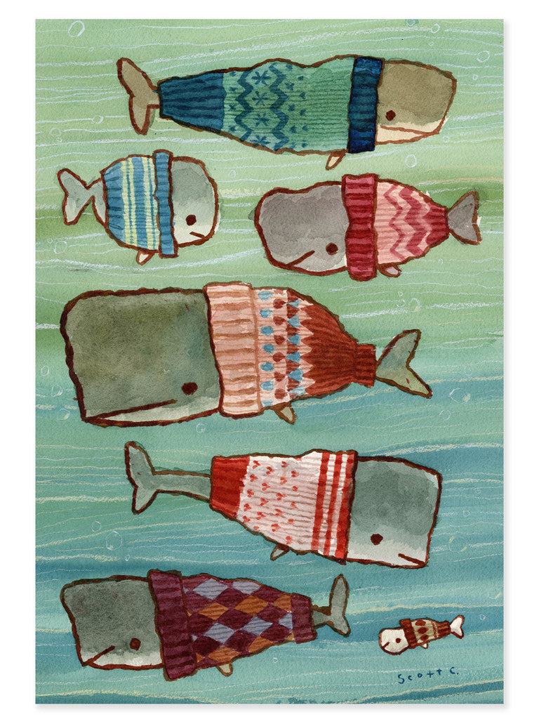 Whale Sweaters 500 Piece Jigsaw Puzzle Scott C