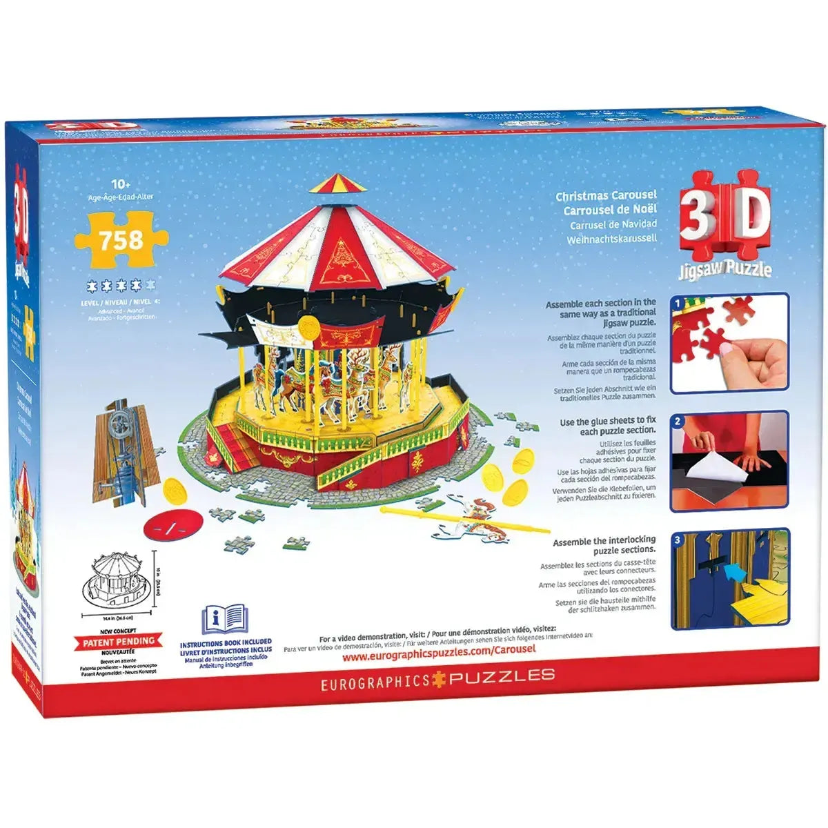 Christmas Carousel 758 Piece 3D Jigsaw Puzzle Eurographics