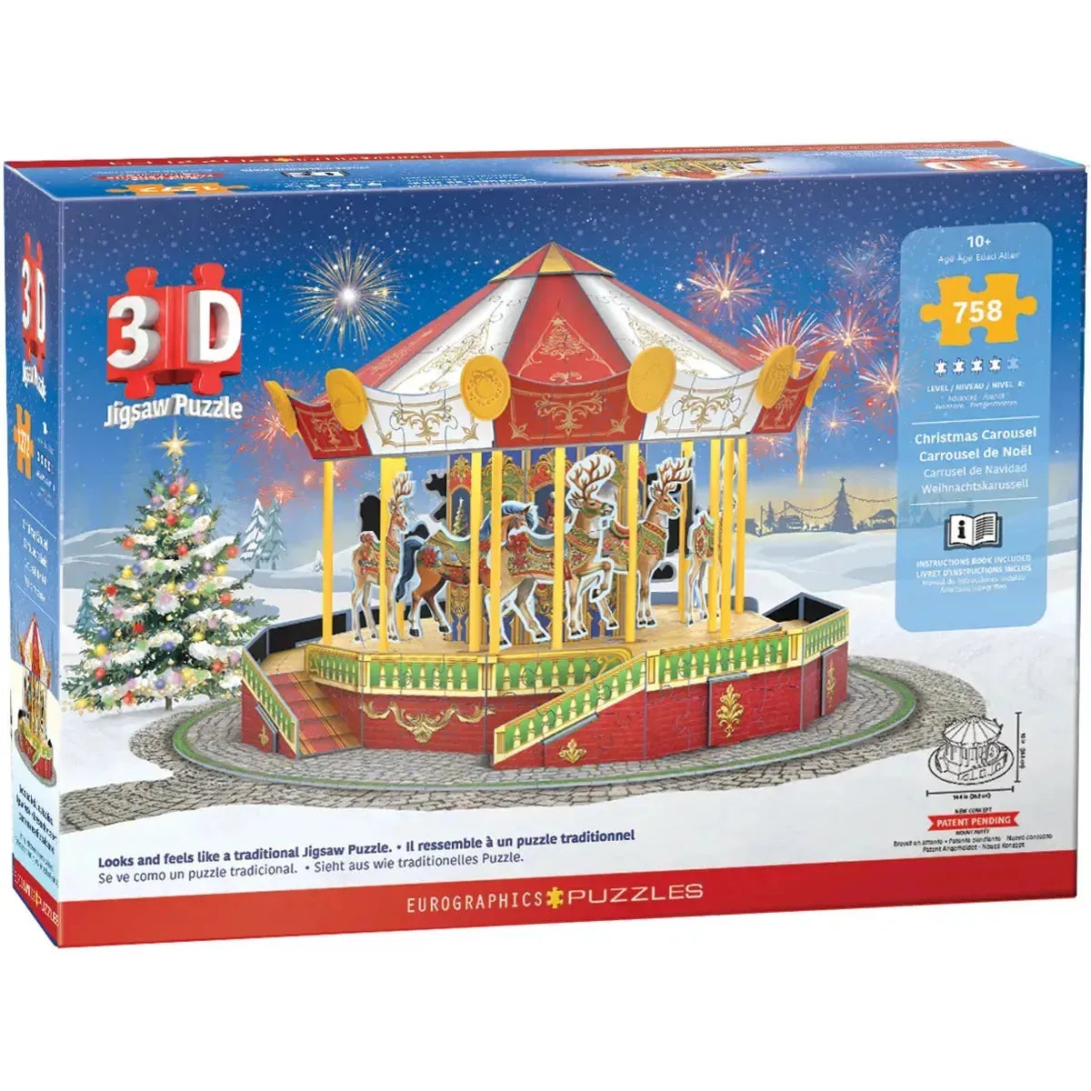 Christmas Carousel 758 Piece 3D Jigsaw Puzzle Eurographics