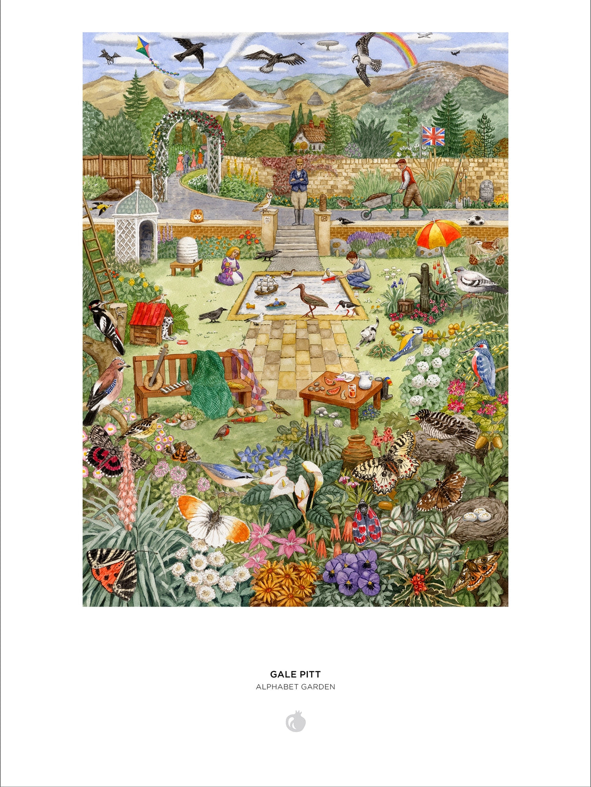 Alphabet Garden by Gale Pitt 1000 Piece Jigsaw Puzzle Pomegranate
