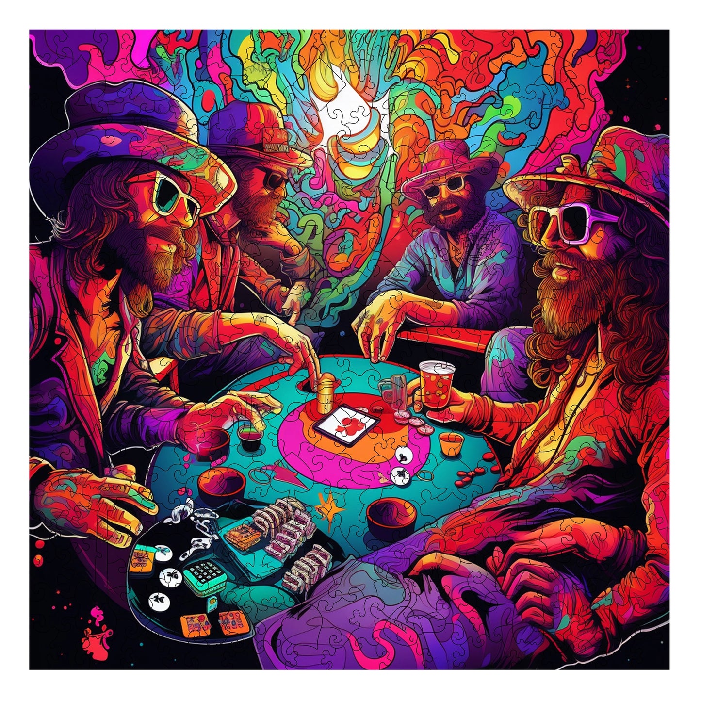 Poker Palooza 300 Piece Wooden Jigsaw Puzzle Trippy