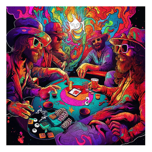 Poker Palooza 300 Piece Wooden Jigsaw Puzzle Trippy