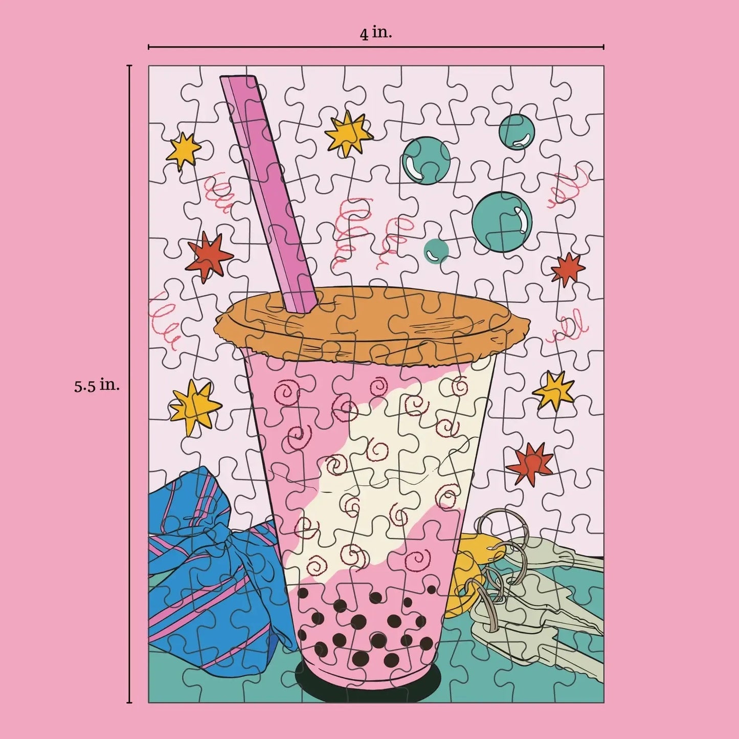 Boba Tea 99 Piece Mini Jigsaw Puzzle Puzzledly