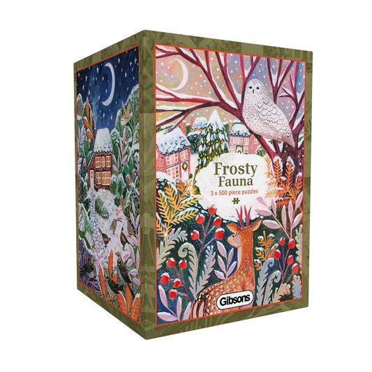 Frosty Fauna Set of 3 500 Piece Jigsaw Puzzle Gibsons