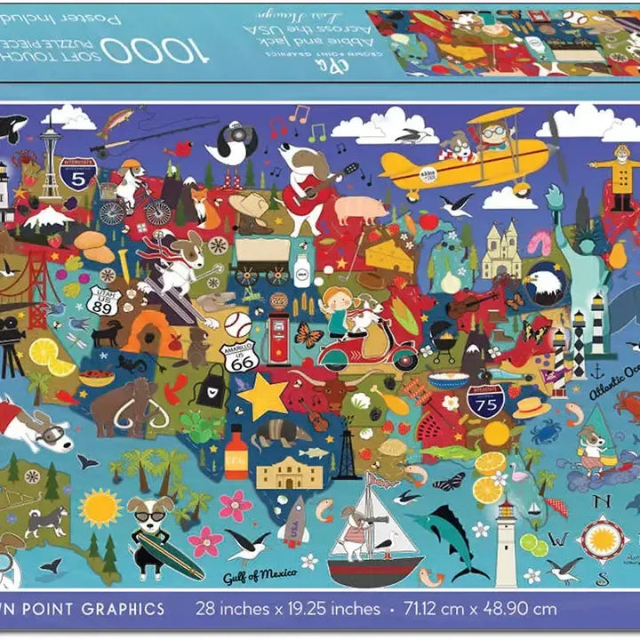 Abbie & Jack Across the USA 1000 Piece Soft Touch Jigsaw Puzzle Crown Point