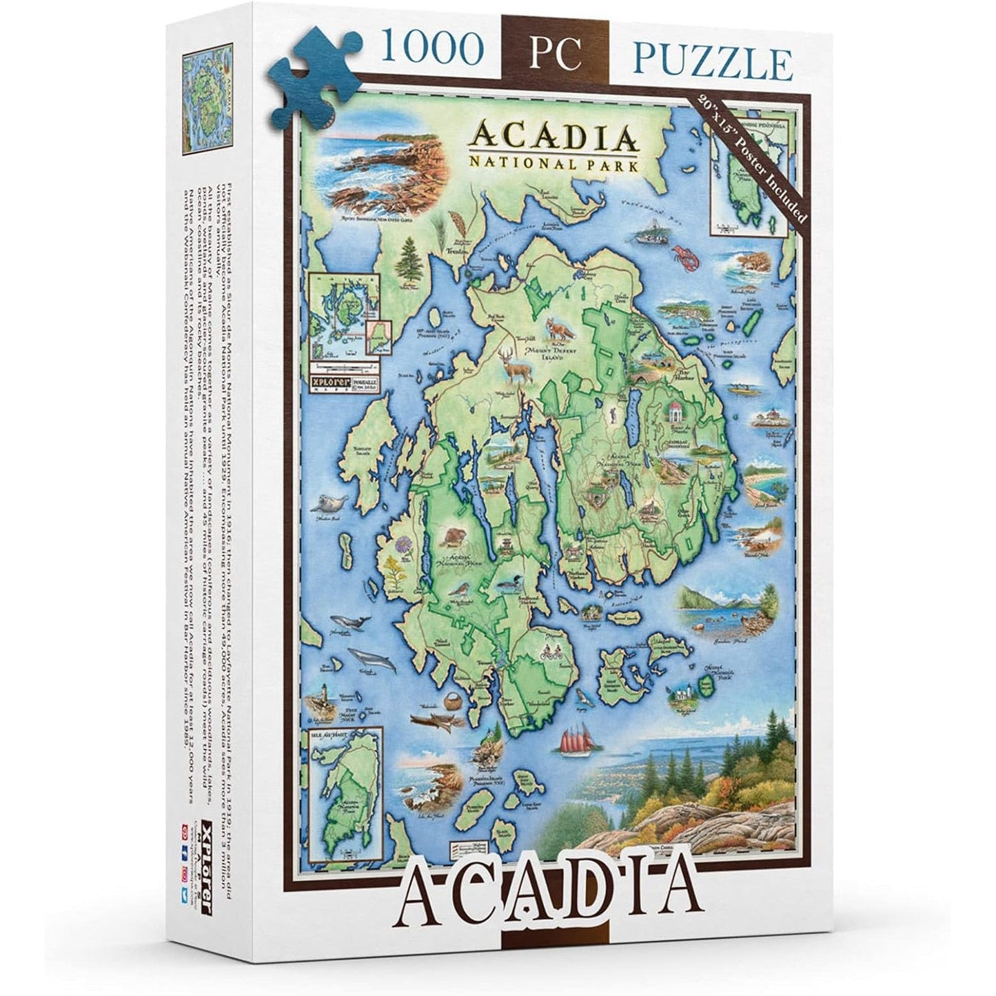 Acadia National Park 1000 Piece Jigsaw Puzzle Xplorer Maps