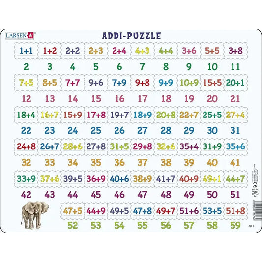 Addition Math 58 Piece Tray Jigsaw Puzzle Larsen