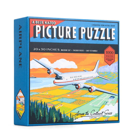 Airplane 1000 Piece Jigsaw Puzzle Blue Kazoo