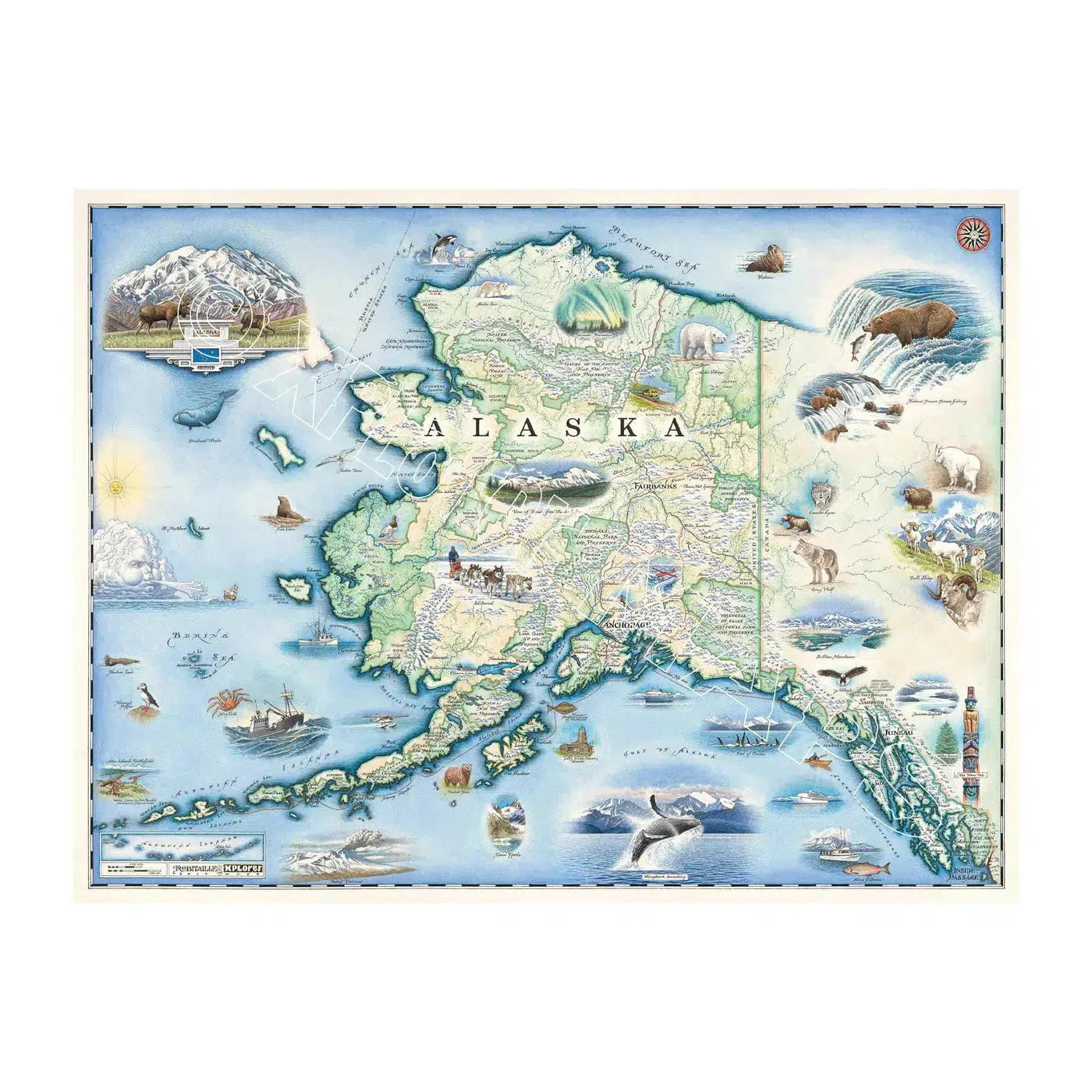 Alaska State 1000 Piece Jigsaw Puzzle Xplorer Maps