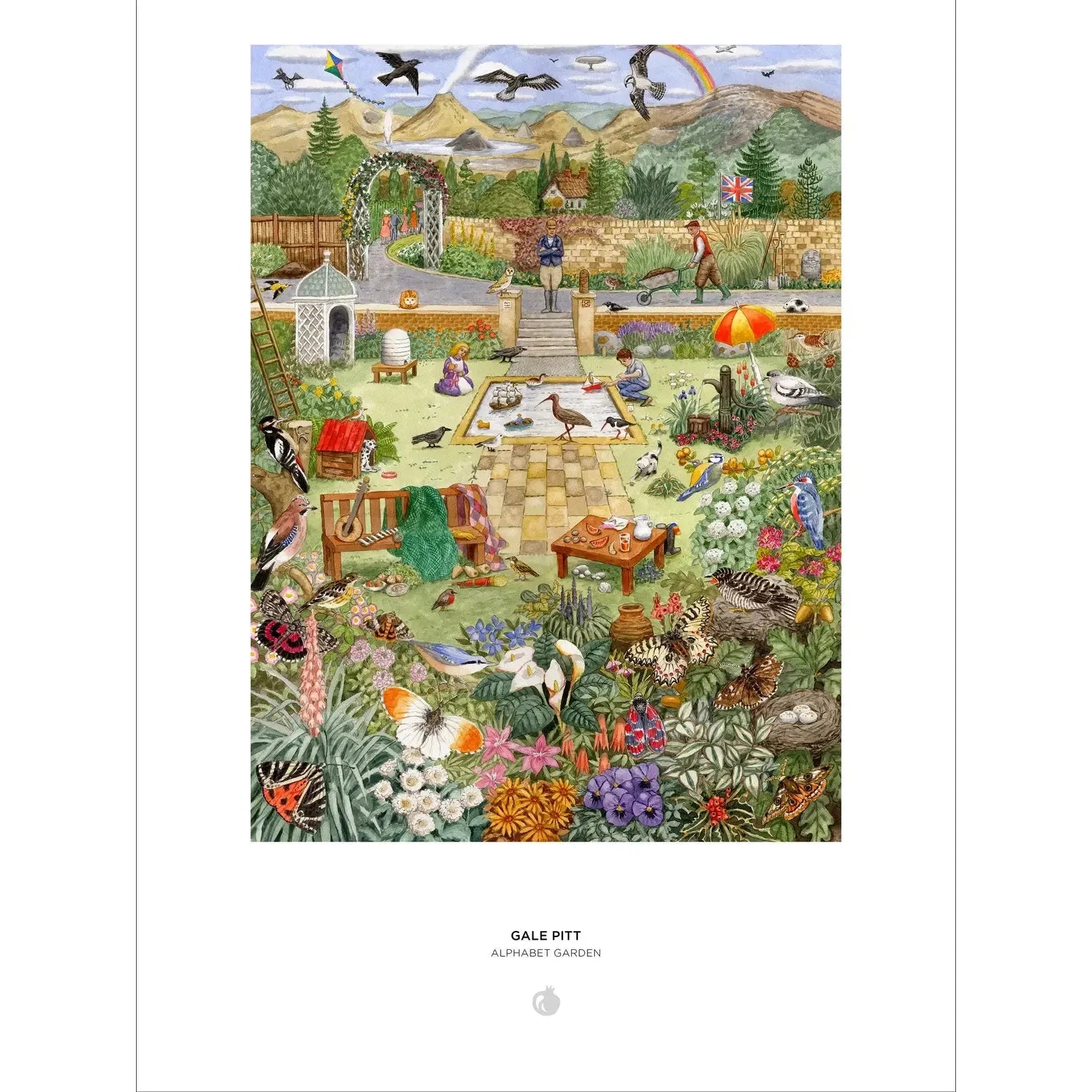 Alphabet Garden by Gale Pitt 1000 Piece Jigsaw Puzzle Pomegranate
