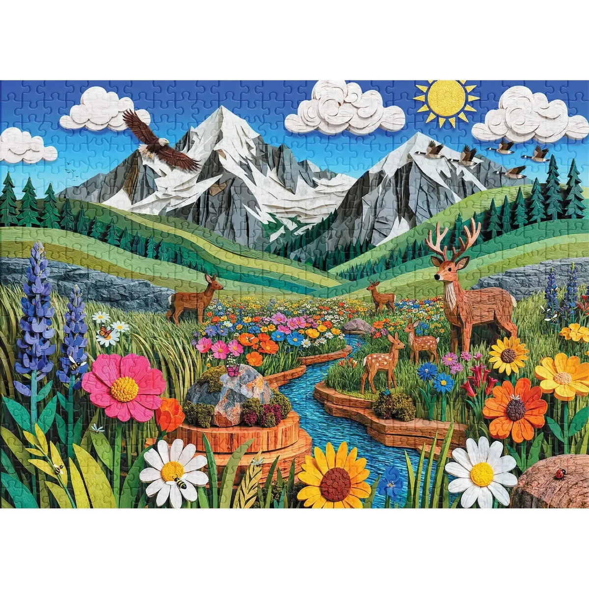 Alpine Meadow 500 Piece Jigsaw Puzzle Final Piece