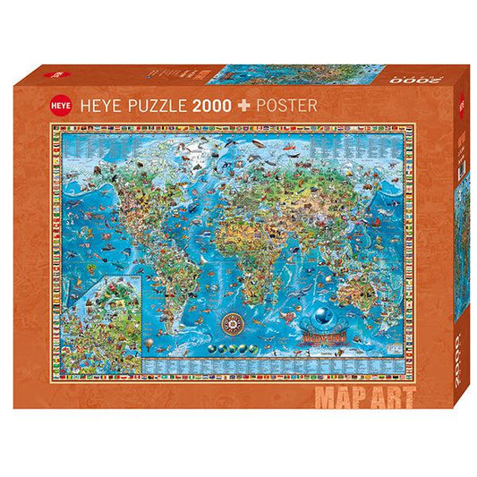 Amazing World Map Art 2000 Piece Jigsaw Puzzle Heye