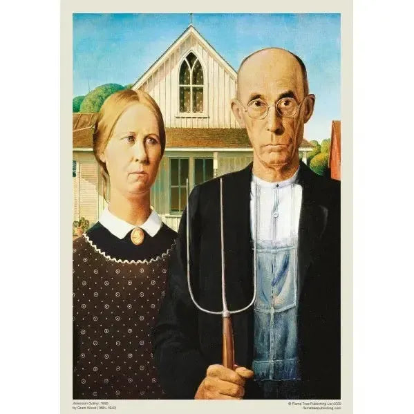 American Gothic by Grant Wood 1000 Piece Jigsaw Puzzle Flame Tree