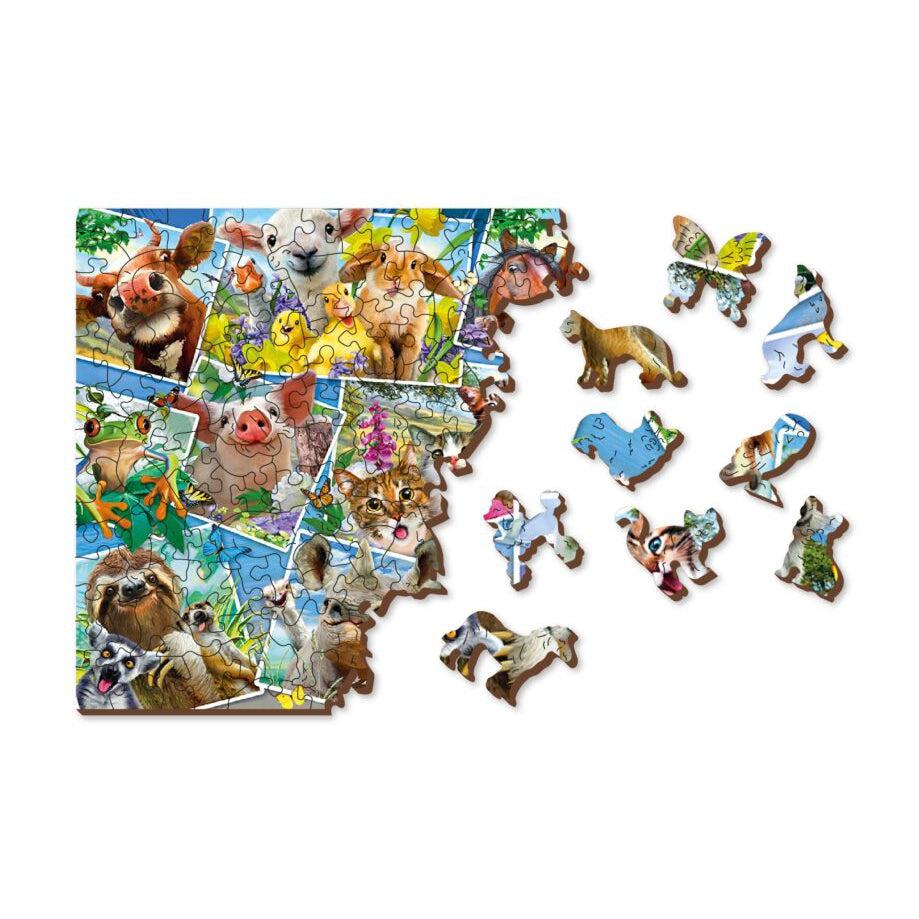 Animal Postcards 505 Piece Wood Jigsaw Puzzle Wooden City