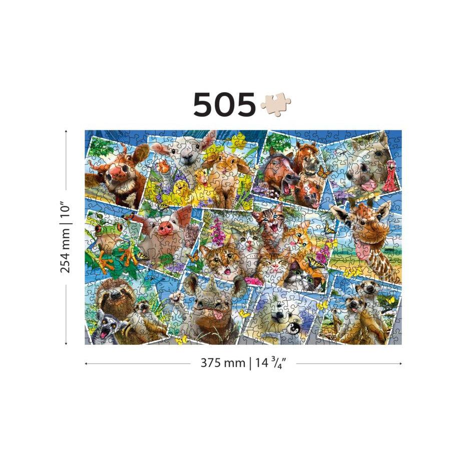 Animal Postcards 505 Piece Wood Jigsaw Puzzle Wooden City