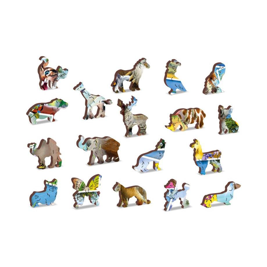 Animal Postcards 505 Piece Wood Jigsaw Puzzle Wooden City