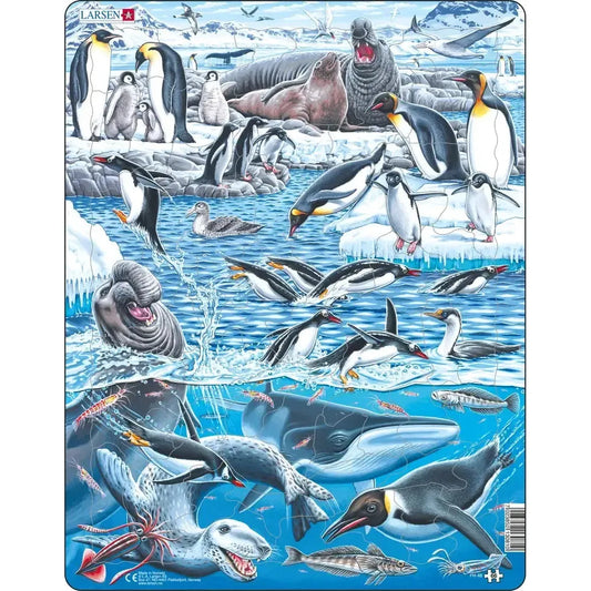 Antarctica Animals 66 Piece Tray Jigsaw Puzzle Larsen