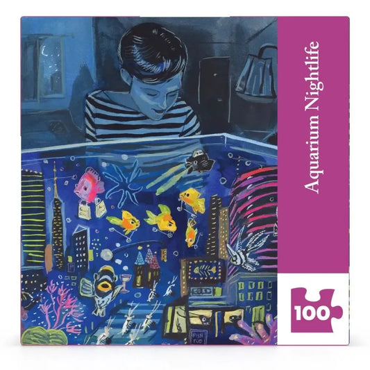 Aquarium Nightlife by Jenny Kroik 100 Piece Mini Jigsaw Puzzle NYPC