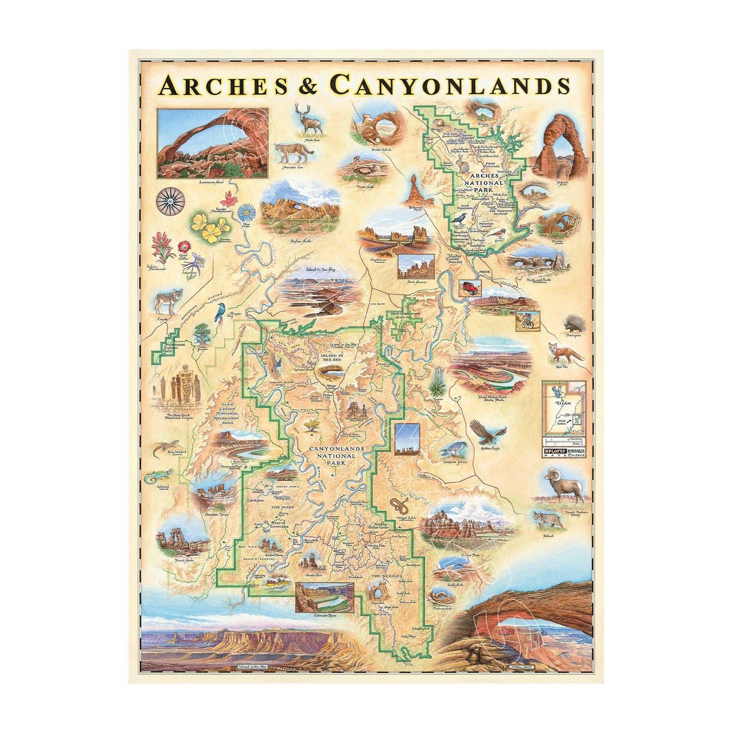 Arches & Canyonlands National Park 1000 Piece Jigsaw Puzzle Xplorer Maps