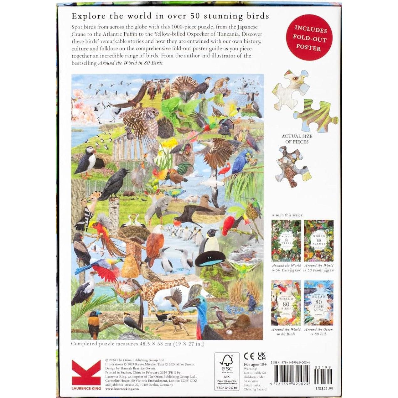 Around the World in 50 Birds 1000 Piece Jigsaw Puzzle Laurence King