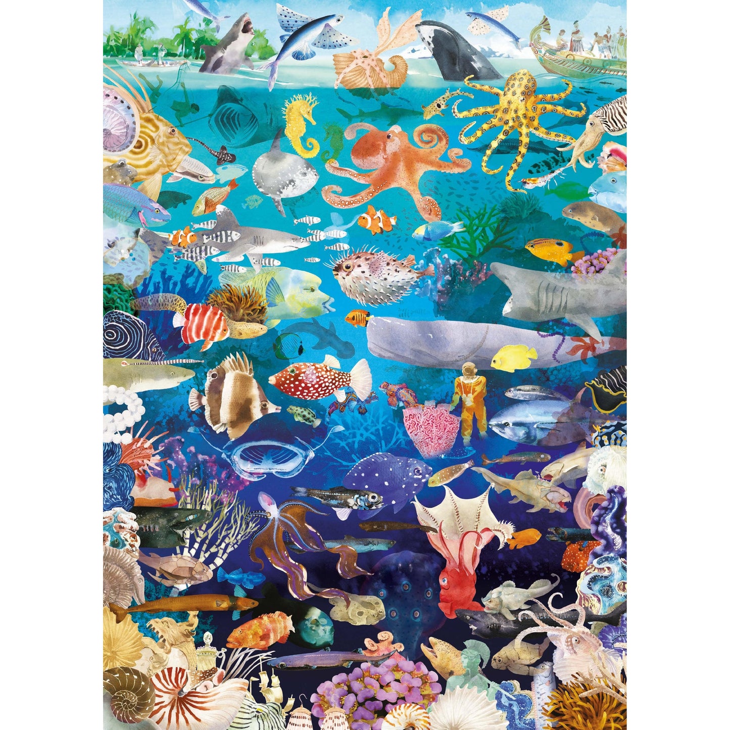 Around the World in 50 Fish 1000 Piece Jigsaw Puzzle Laurence King