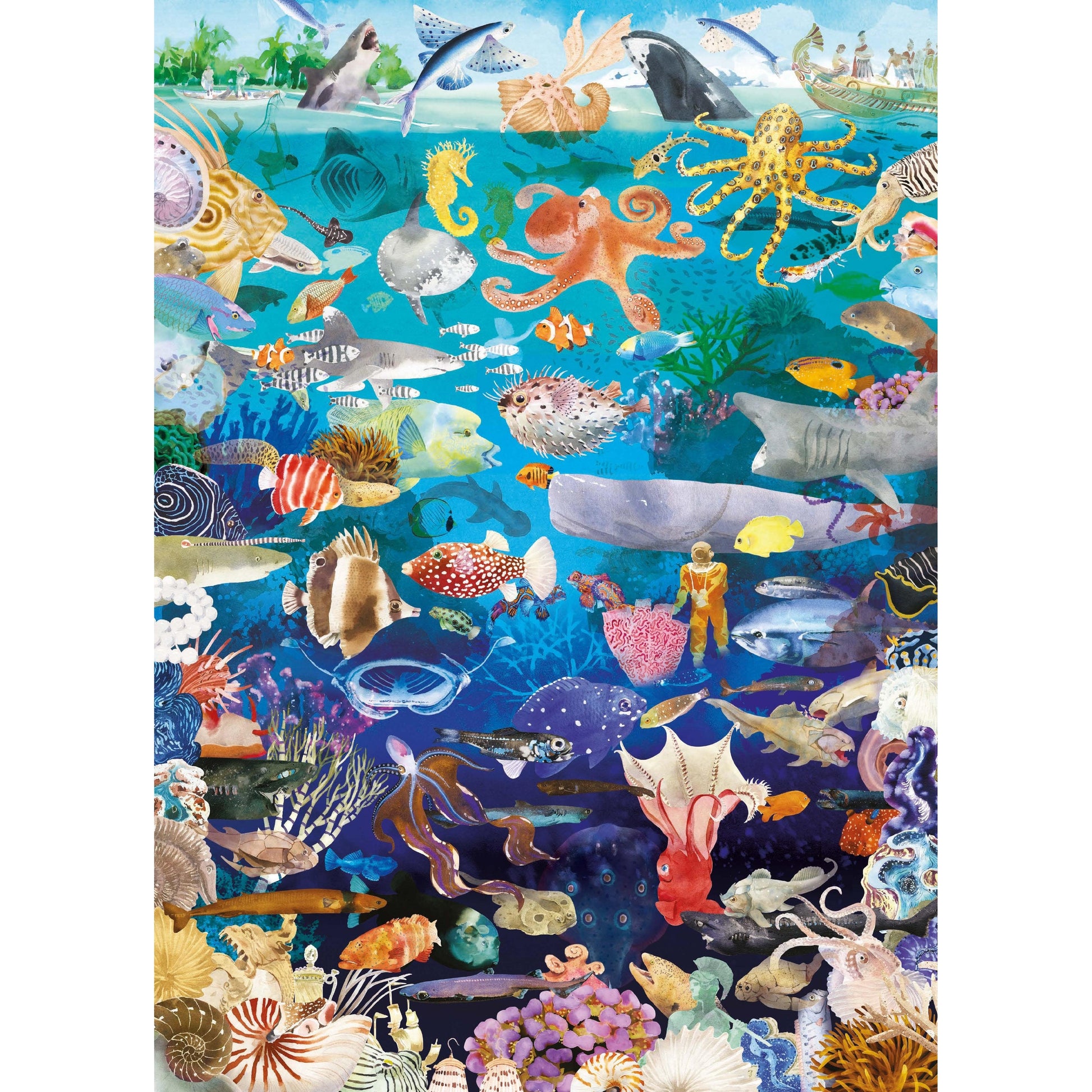 Around the World in 50 Fish 1000 Piece Jigsaw Puzzle Laurence King