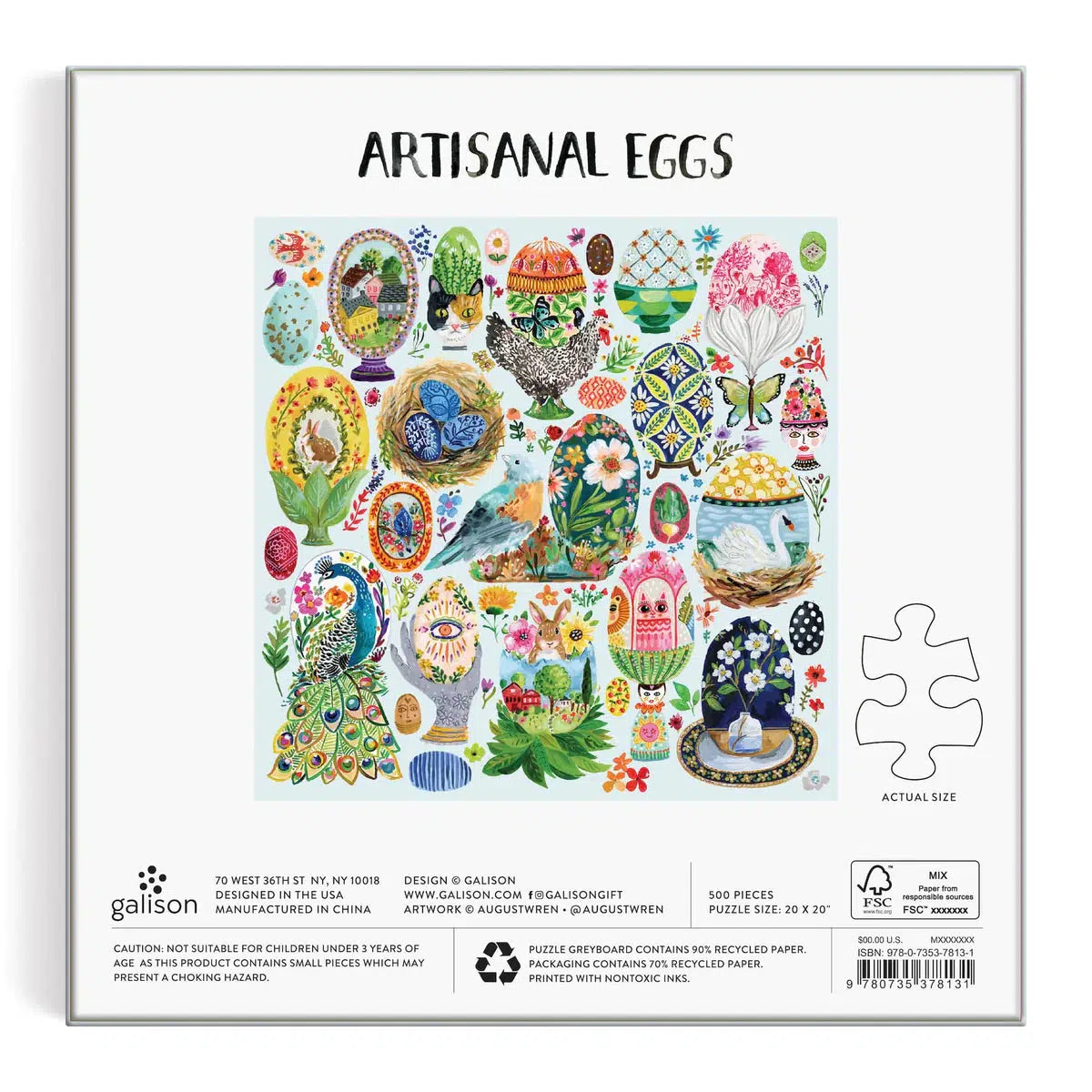 Artisanal Eggs 500 Piece Jigsaw Puzzle Galison