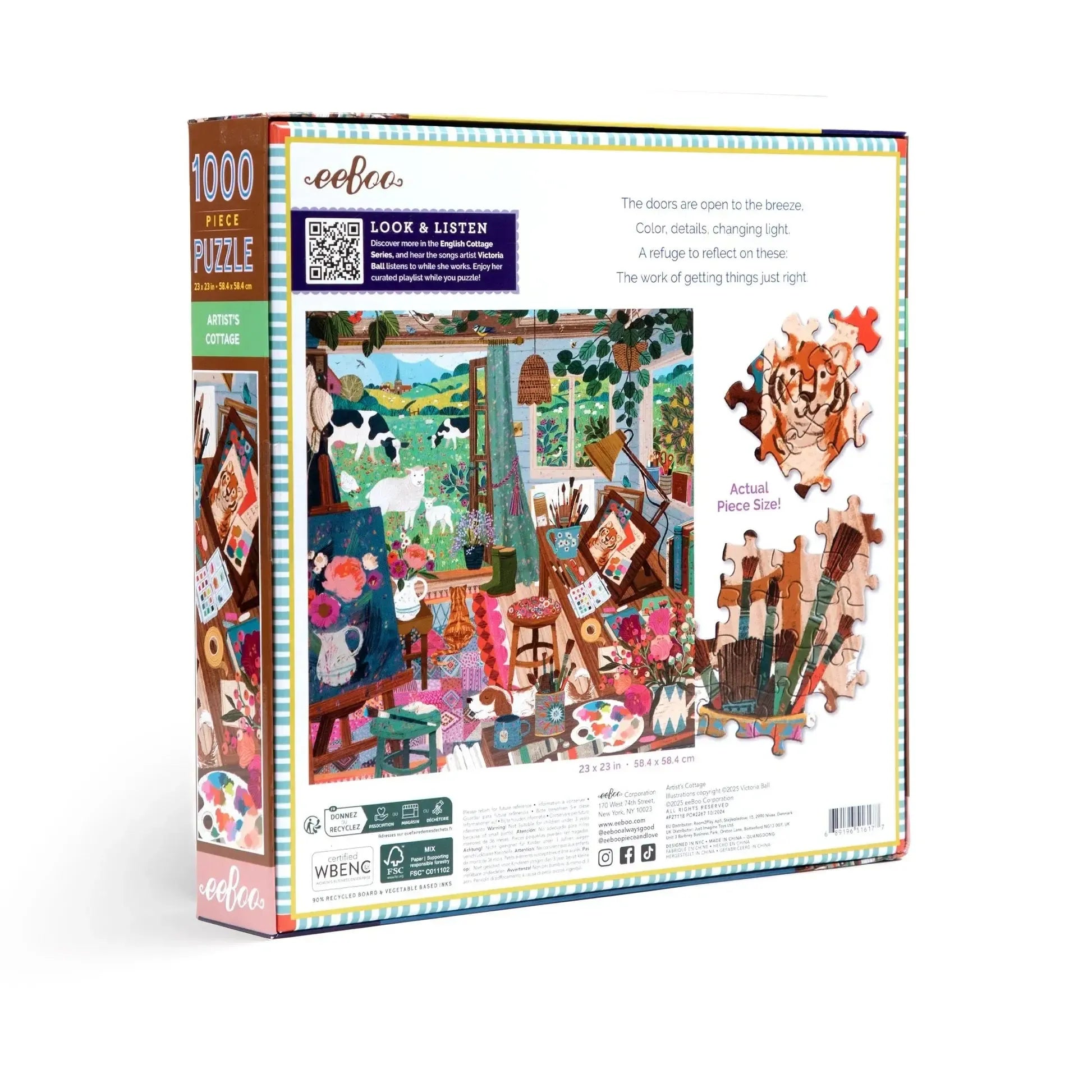 Artist's Cottage 1000 Piece Jigsaw Puzzle eeBoo