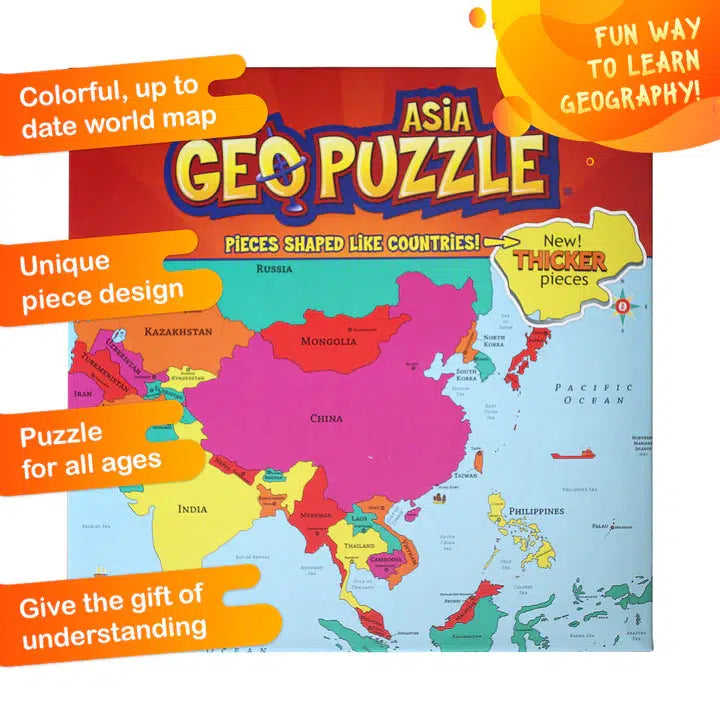 Asia GeoPuzzle 50 Piece Jigsaw Puzzle Geotoys