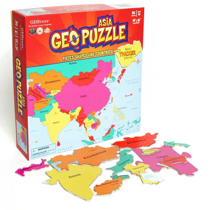 Asia GeoPuzzle 50 Piece Jigsaw Puzzle Geotoys