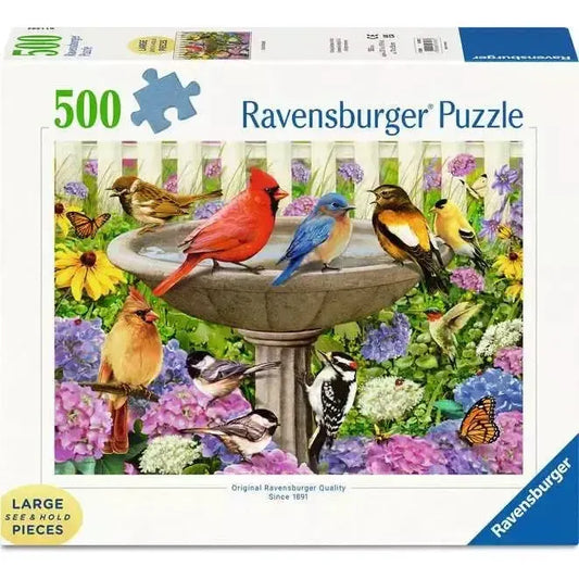 At the Birdbath 500 Large Piece Jigsaw Puzzle Ravensburger
