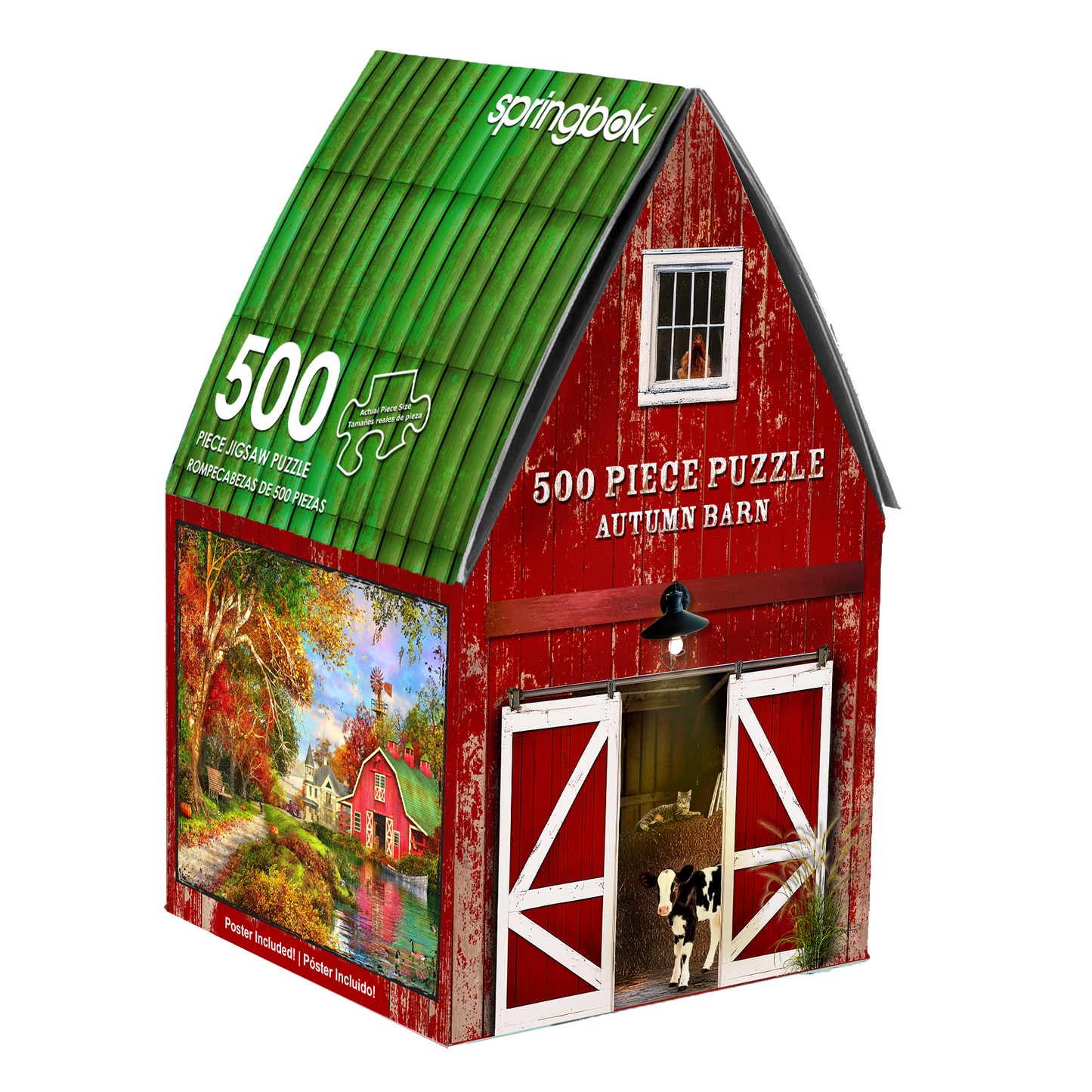 Autumn Barn 500 Piece Jigsaw Puzzle in Shaped Box Springbok