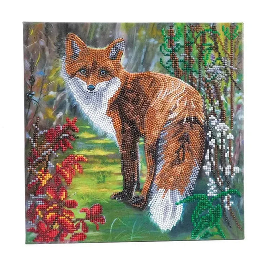 Autumn Fox Crystal Art Framed Canvas Kit Craft Buddy