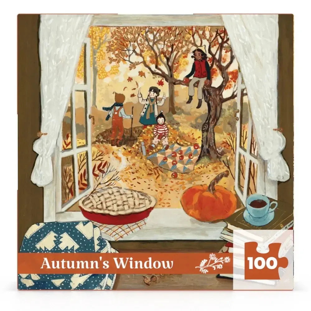 Autumn's Window by Loré Pemberton 100 Piece Mini Jigsaw Puzzle NYPC