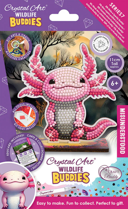 Axolotl Misunderstood Crystal Art Buddies Kit Craft Buddy