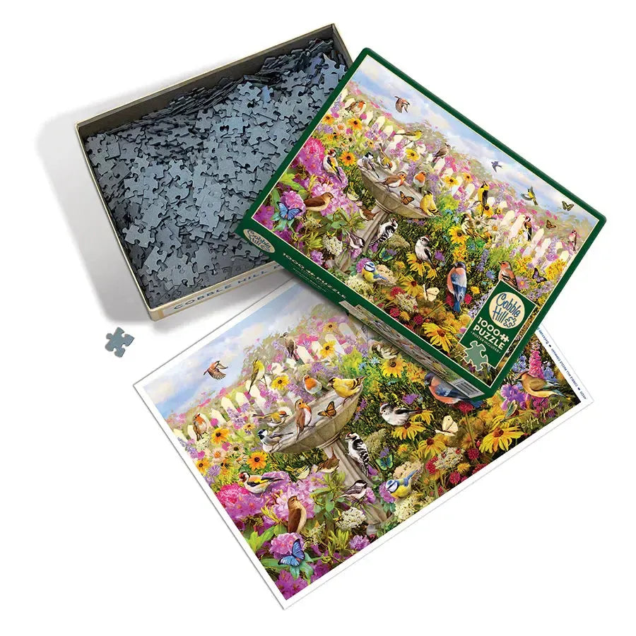 Backyard Bird Bath 1000 Piece Jigsaw Puzzle Cobble Hill