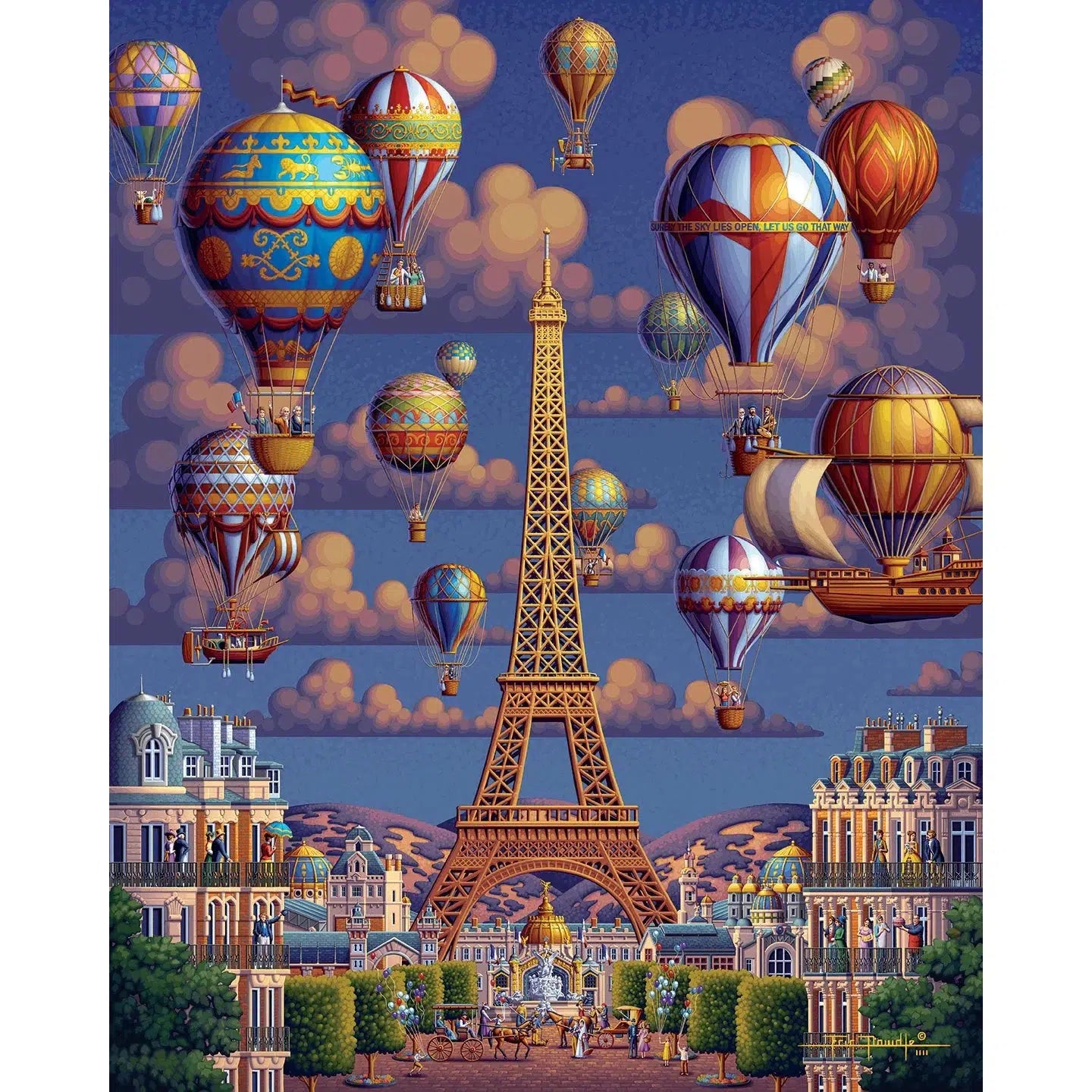 Balloons Over Paris 100 Piece Jigsaw Puzzle Dowdle