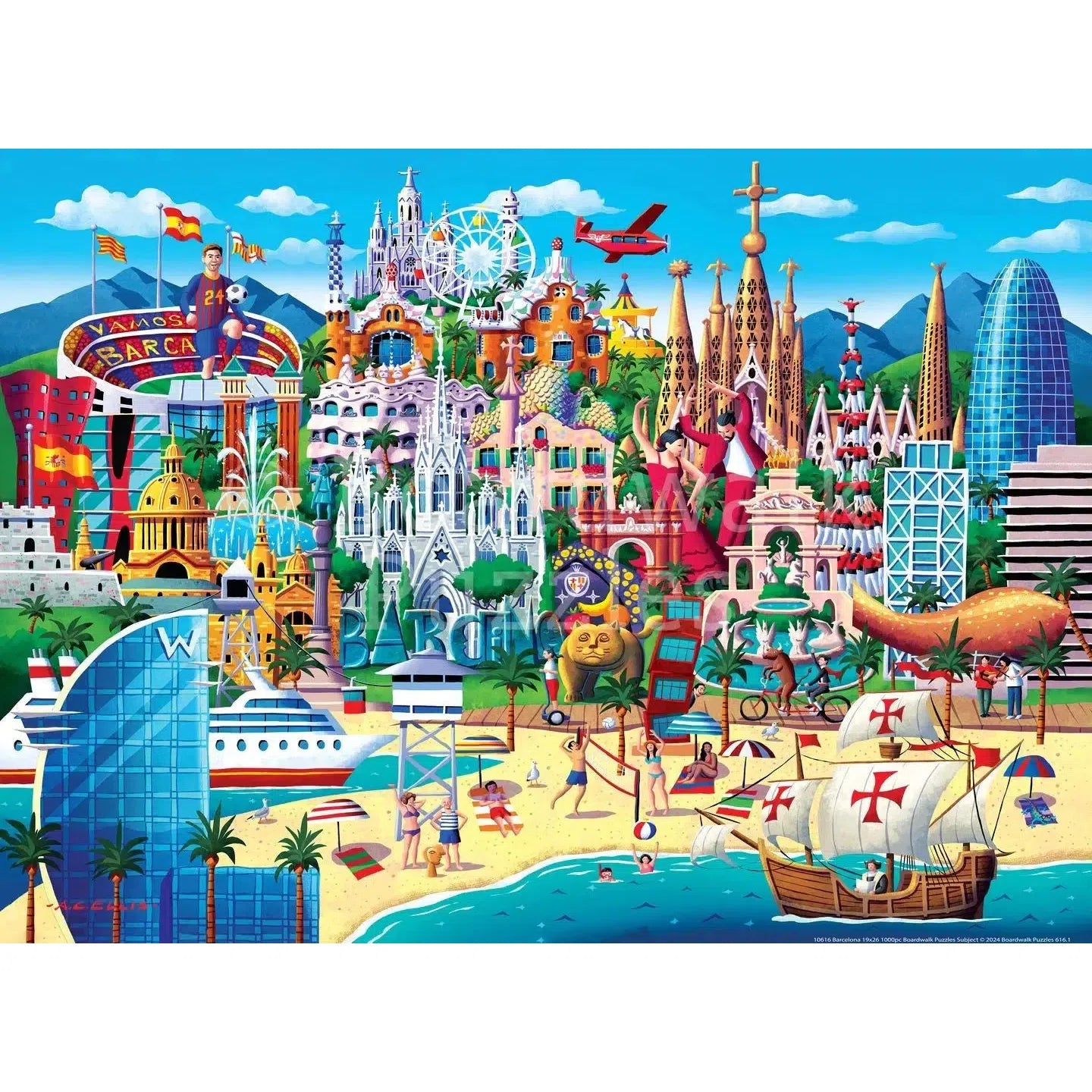 Barcelona 210 Piece Jigsaw Puzzle Boardwalk